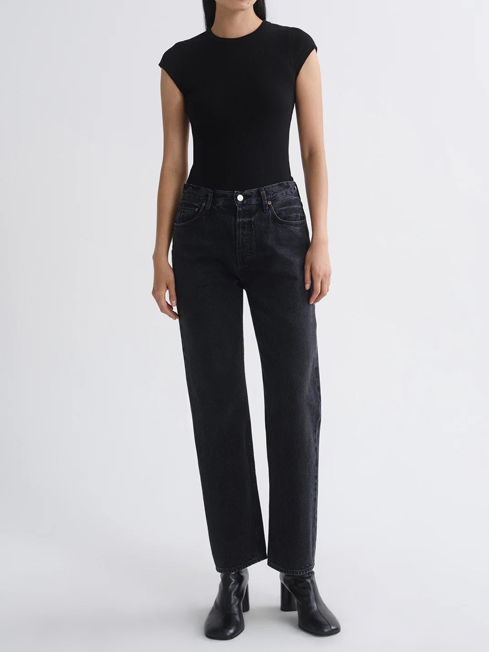 Agolde Black 90s Pinch Waist Straight Jeans - Size 28
